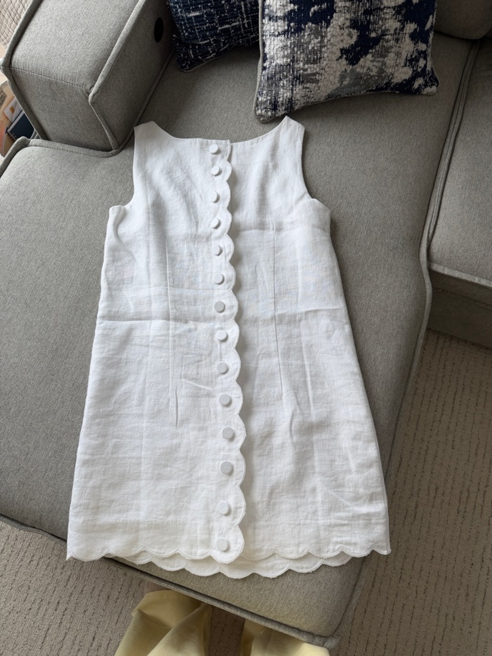 Classic White Scallop-Trim dress